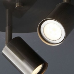 Plafoniera LED da soffitto moderna a filo nera e dorata 3 luci 25 x 15 cm