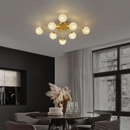 Plafoniera moderna decorativa dorata a filo 8/12/16 luci