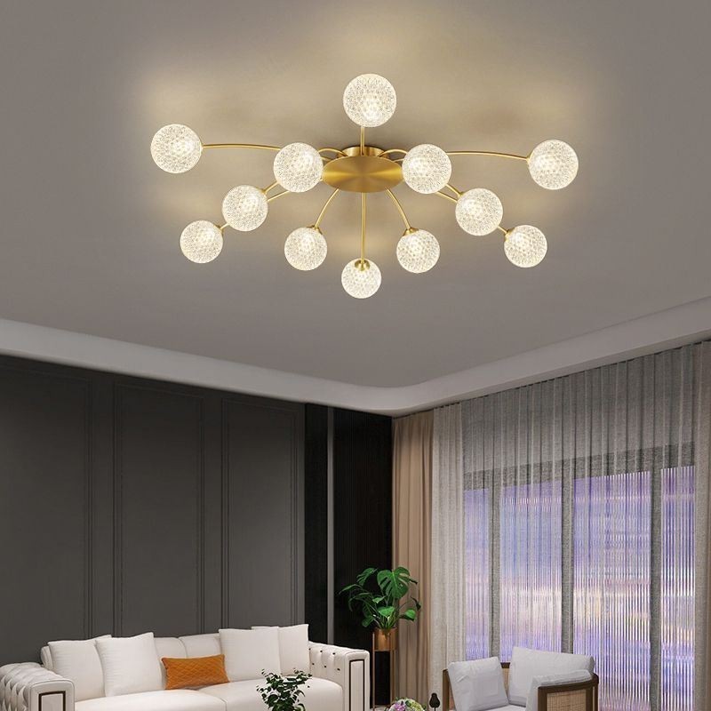 Plafoniera moderna decorativa dorata a filo 8/12/16 luci