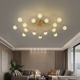 Plafoniera moderna decorativa dorata a filo 8/12/16 luci