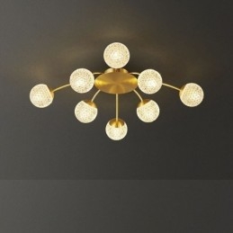 Plafoniera moderna decorativa dorata a filo 8/12/16 luci
