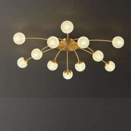 Plafoniera moderna decorativa dorata a filo 8/12/16 luci