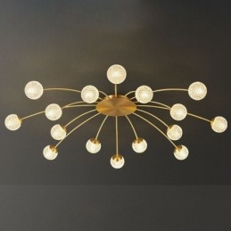 Plafoniera moderna decorativa dorata a filo 8/12/16 luci