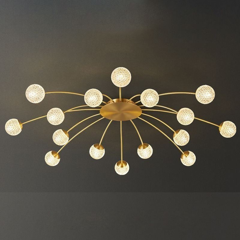 Plafoniera moderna decorativa dorata a filo 8/12/16 luci