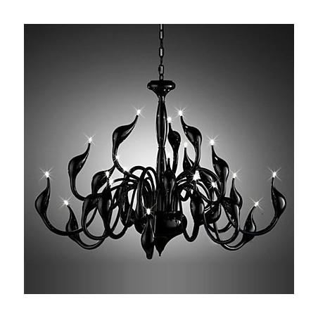 Lampadario moderno nero dipinto 24 luci G4