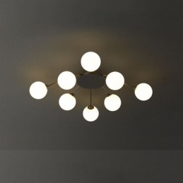 Plafoniera moderna a filo nera decorativa