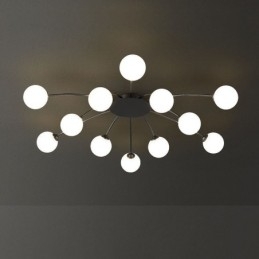 Plafoniera moderna a filo nera decorativa