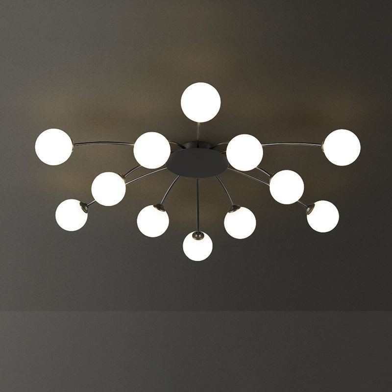 Plafoniera moderna a filo nera decorativa