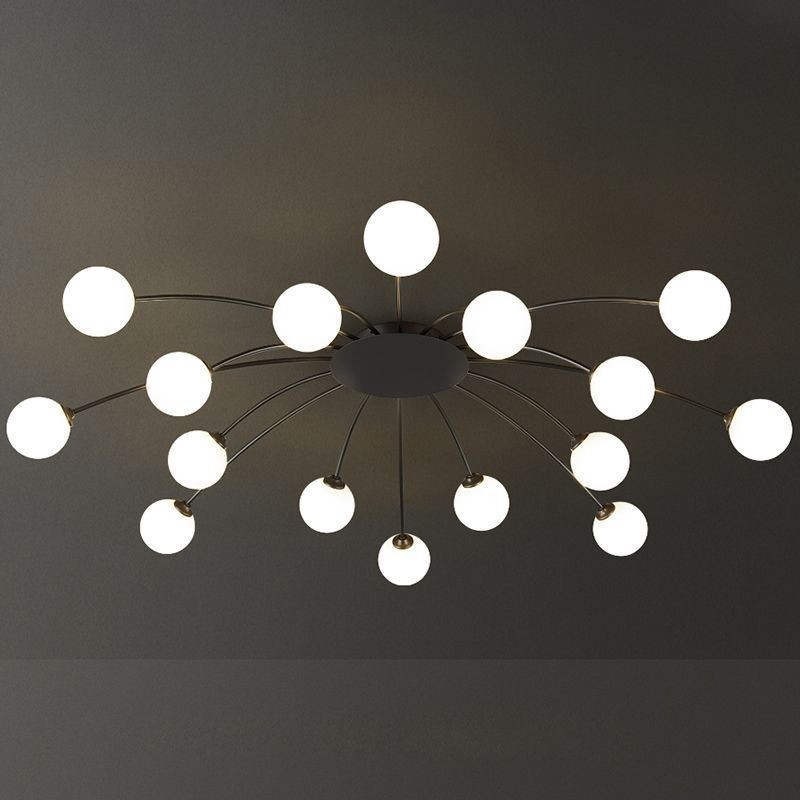 Plafoniera moderna a filo nera decorativa