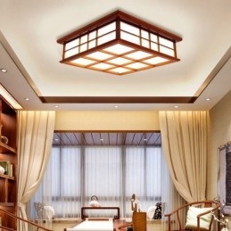 Lampada da soffitto a filo in legno stile retrò cinese