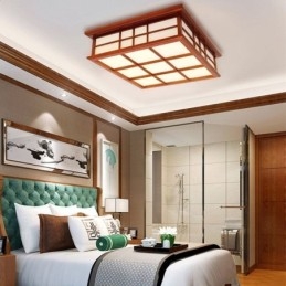 Lampada da soffitto a filo in legno stile retrò cinese