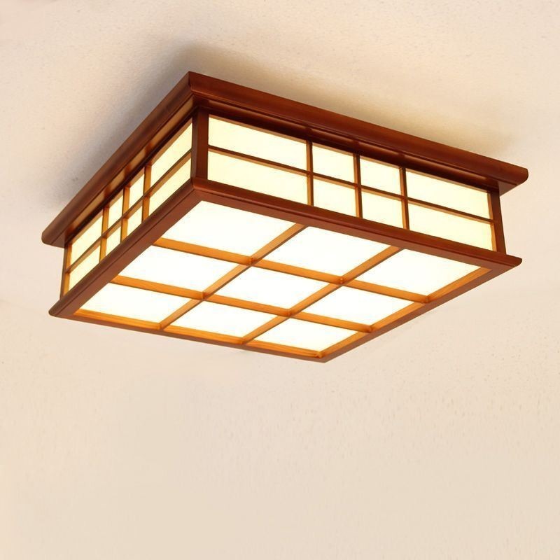 Lampada da soffitto a filo in legno stile retrò cinese