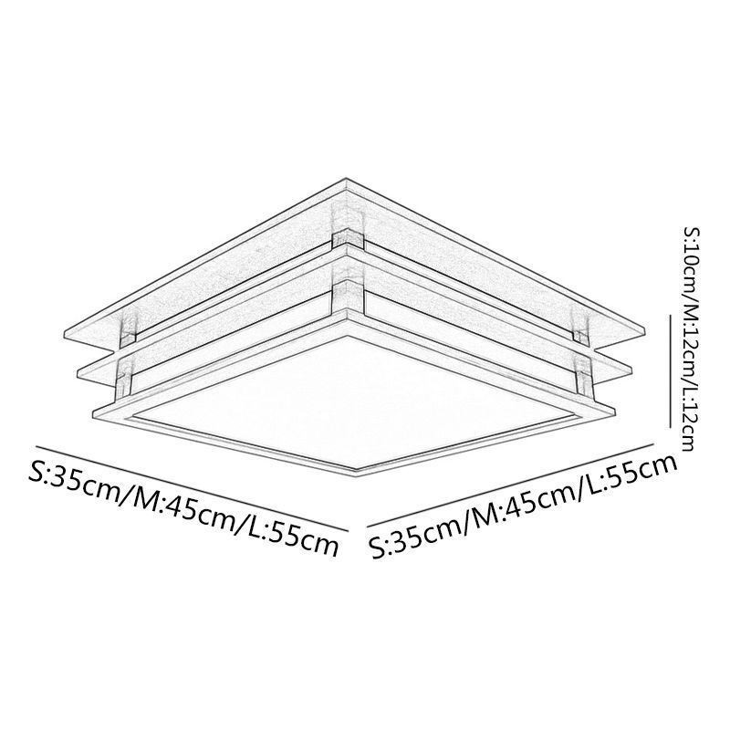 Plafoniera da soffitto retrò stile cinese in legno con paralume in carta Shoji
