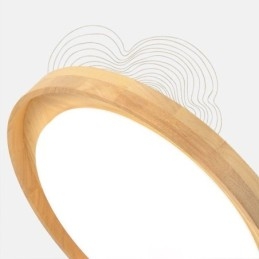 Plafoniera LED rotonda in legno e acrilico