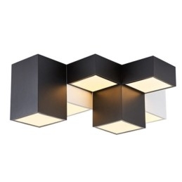 Plafoniera da soffitto moderna Cubo di Rubik a LED, 6 luci, 60 W, 62×62×23 cm