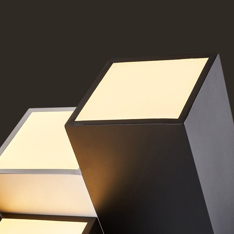 Plafoniera da soffitto moderna Cubo di Rubik a LED, 6 luci, 60 W, 62×62×23 cm