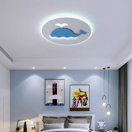 Plafoniera LED a filo a forma di balena moderna creativa 40W 50 x 4 cm