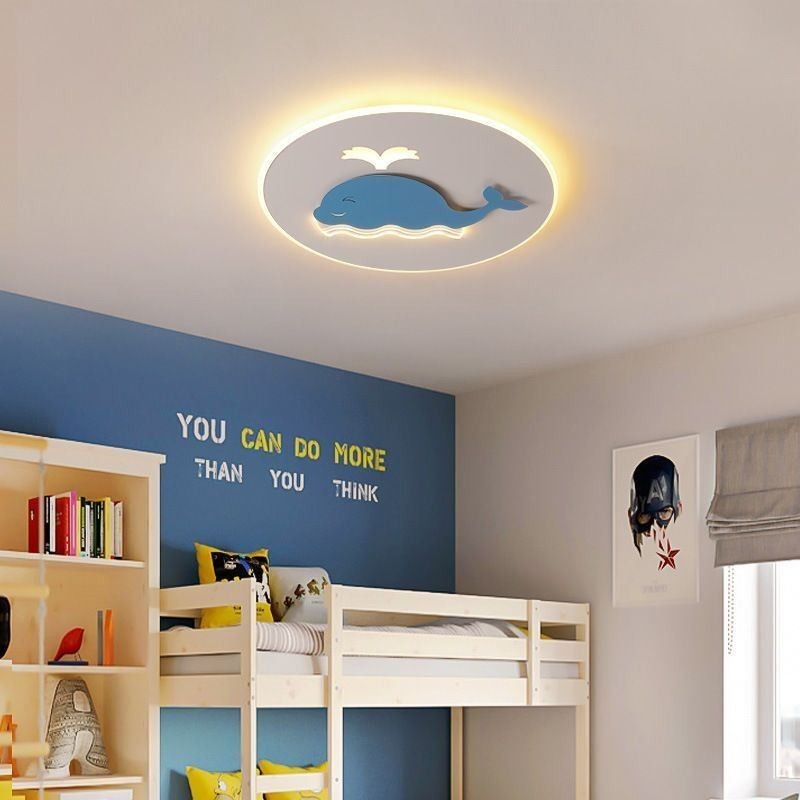 Plafoniera LED a filo a forma di balena moderna creativa 40W 50 x 4 cm