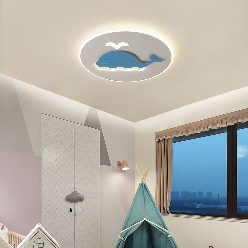 Plafoniera LED a filo a forma di balena moderna creativa 40W 50 x 4 cm