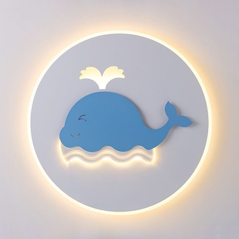 Plafoniera LED a filo a forma di balena moderna creativa 40W 50 x 4 cm