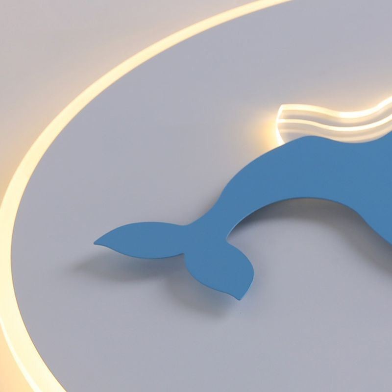 Plafoniera LED a filo a forma di balena moderna creativa 40W 50 x 4 cm