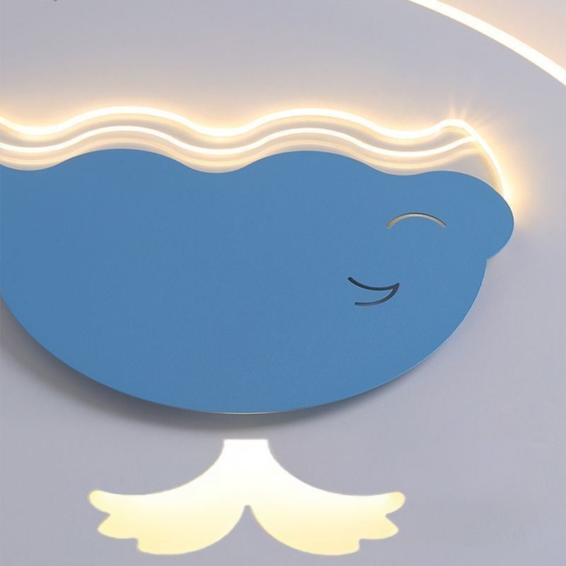 Plafoniera LED a filo a forma di balena moderna creativa 40W 50 x 4 cm