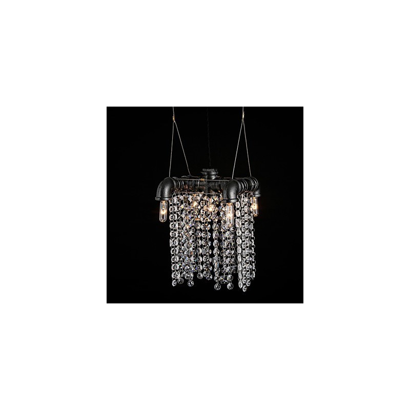 Lampadario mini retrò rustico in metallo