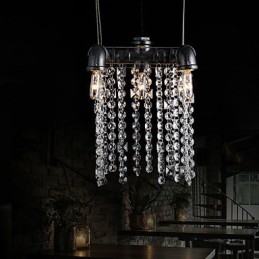Lampadario mini retrò rustico in metallo
