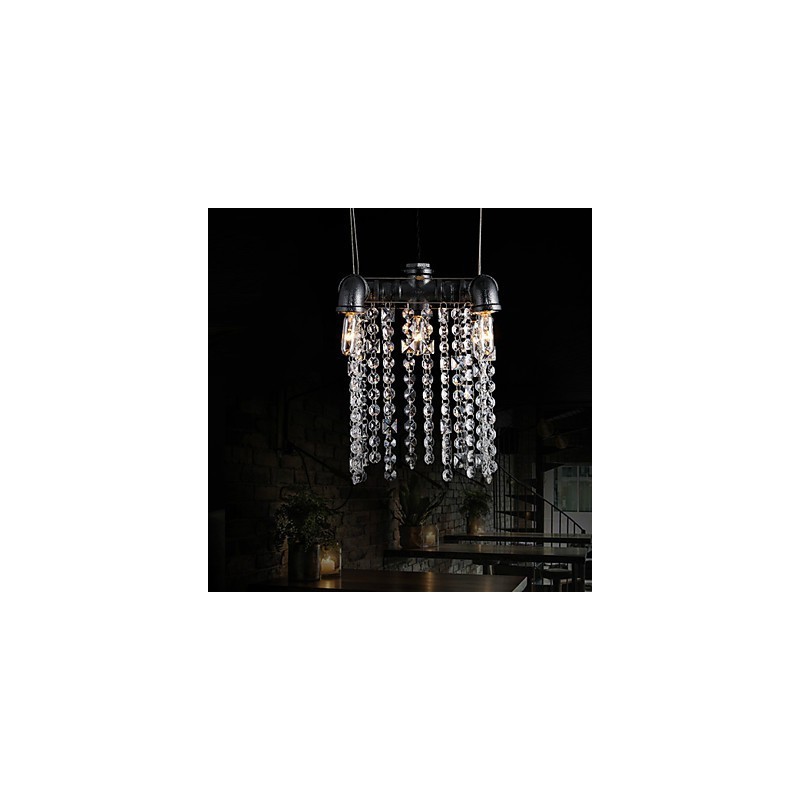 Lampadario mini retrò rustico in metallo