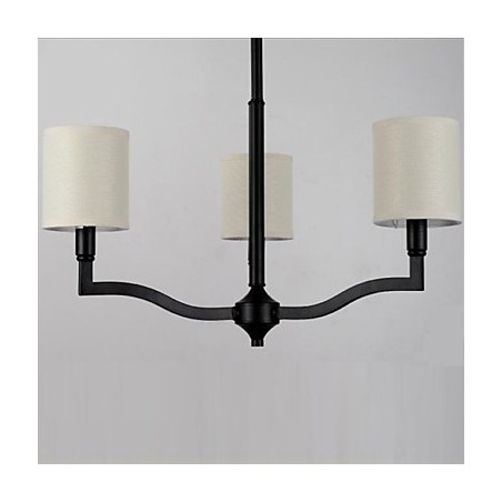 Lampadario a sospensione country americano in tessuto beige e nero