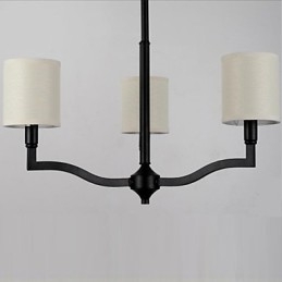 Lampadario a sospensione country americano in tessuto beige e nero
