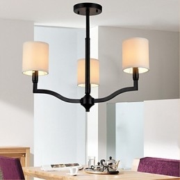 Lampadario a sospensione country americano in tessuto beige e nero