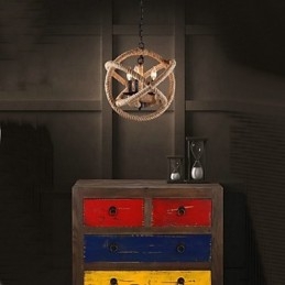 Lampadario mini in metallo dipinto stile country