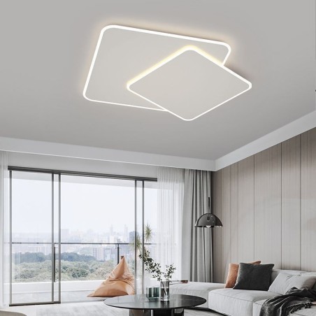 Plafoniera LED quadrata geometrica a filo
