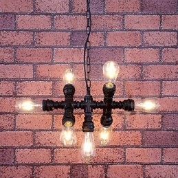 Lampadario vintage in metallo dipinto, 3 livelli, stile candela