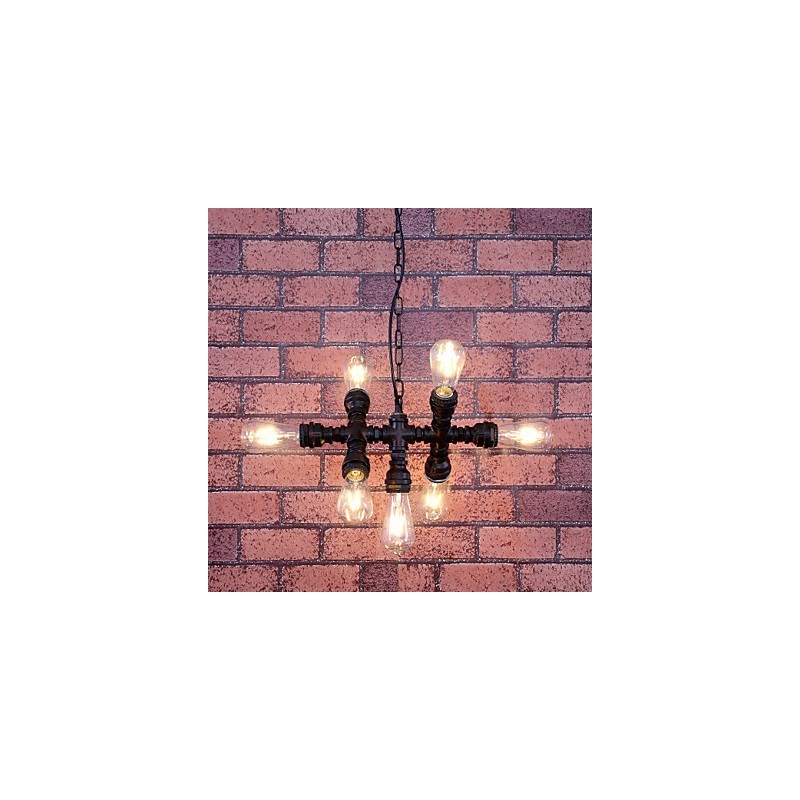 Lampadario vintage in metallo dipinto, 3 livelli, stile candela