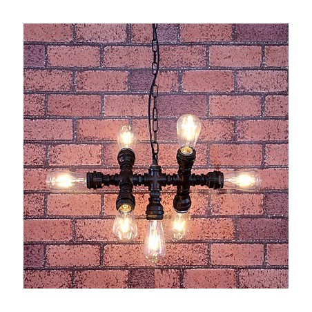 Lampadario vintage in metallo dipinto, 3 livelli, stile candela