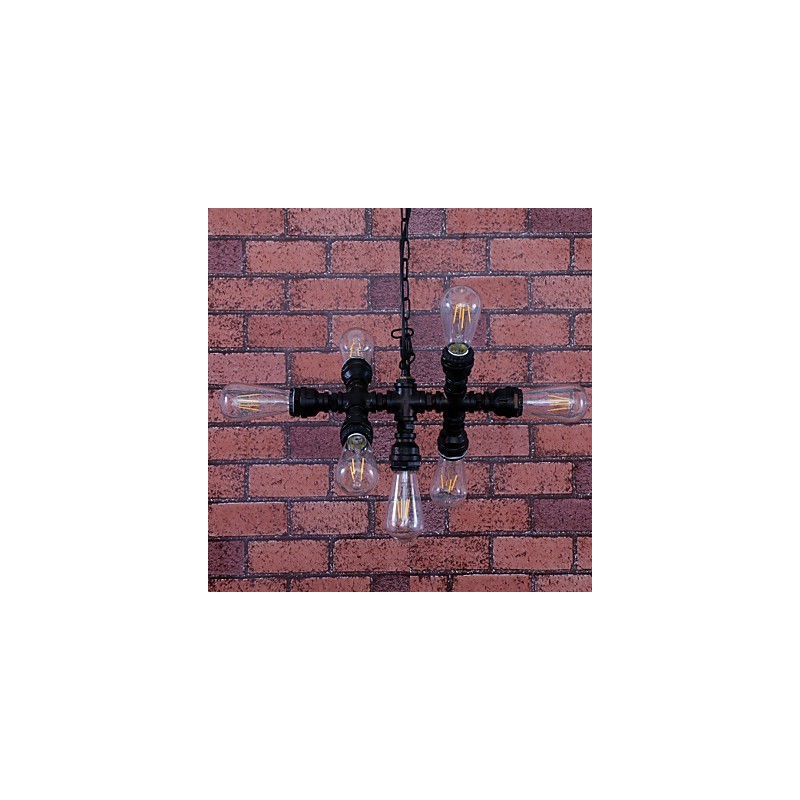 Lampadario vintage in metallo dipinto, 3 livelli, stile candela