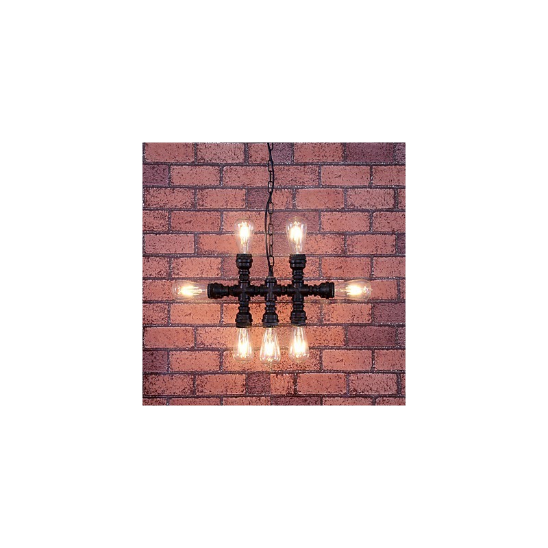 Lampadario vintage in metallo dipinto, 3 livelli, stile candela