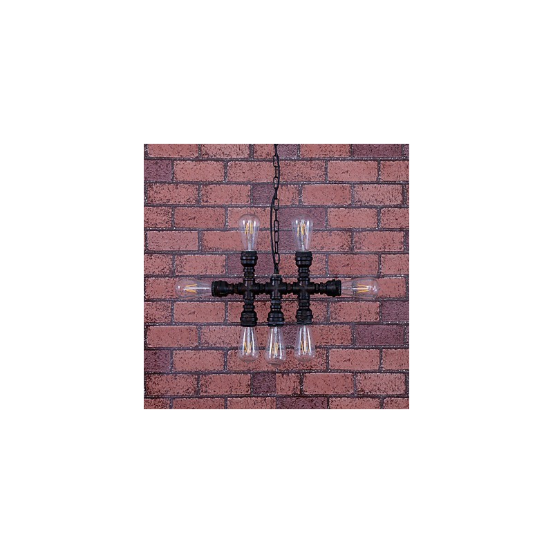 Lampadario vintage in metallo dipinto, 3 livelli, stile candela