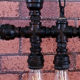 Lampadario vintage in metallo dipinto, 3 livelli, stile candela
