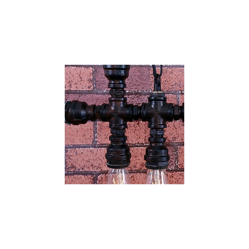 Lampadario vintage in metallo dipinto, 3 livelli, stile candela
