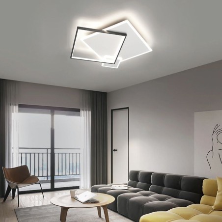 Plafoniera LED moderna quadrata geometrica 50 x 5 cm 45 W