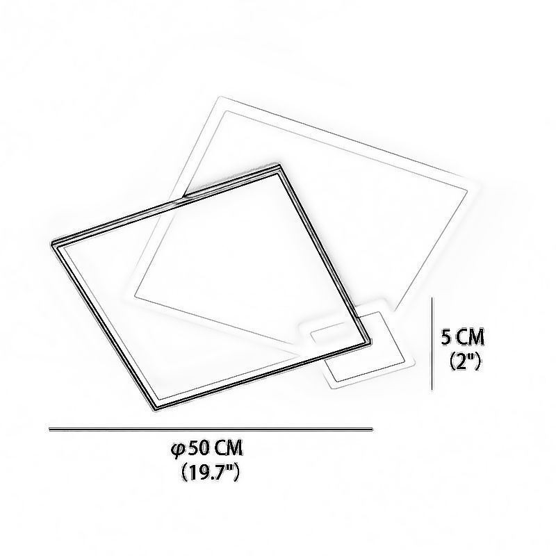 Plafoniera LED moderna quadrata geometrica 50 x 5 cm 45 W