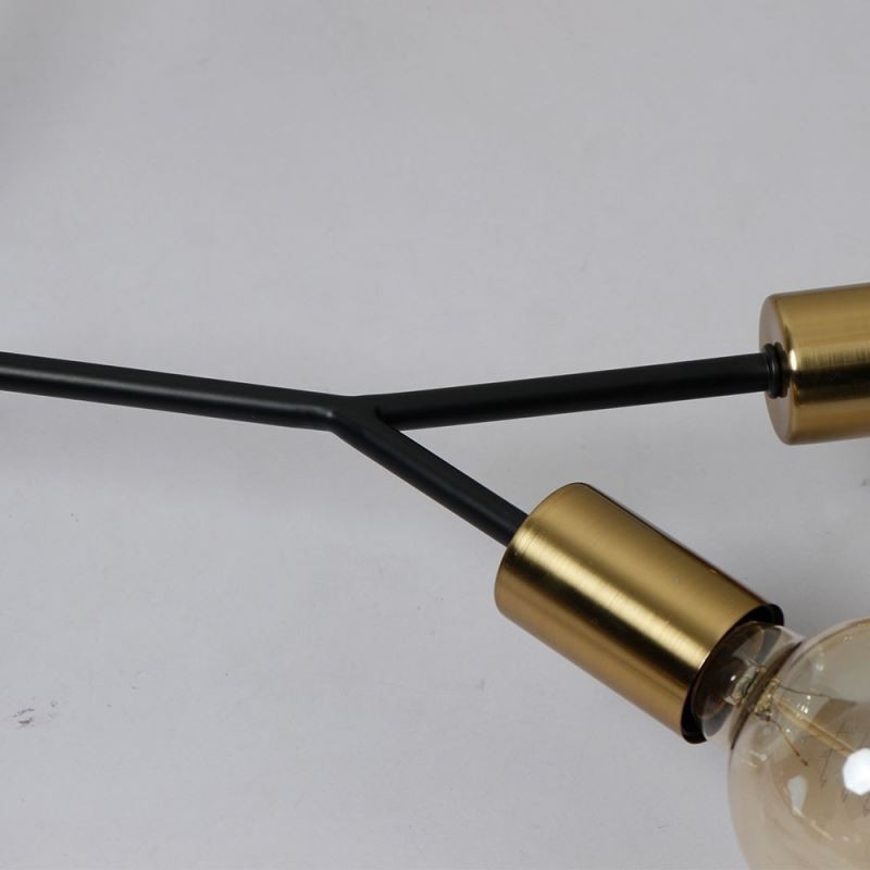 Lampadario da soffitto moderno nero vintage a filo 10 luci E26/E27 65 x 7 cm