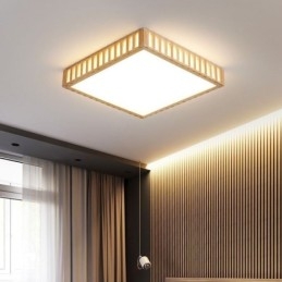 Plafoniera quadrata in legno stile giapponese