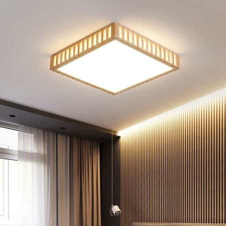 Plafoniera quadrata in legno stile giapponese