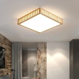 Plafoniera quadrata in legno stile giapponese
