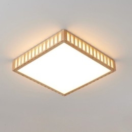 Plafoniera quadrata in legno stile giapponese