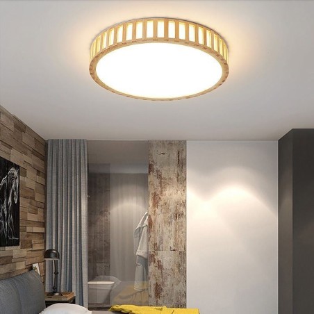 Plafoniera a filo in legno stile giapponese LED